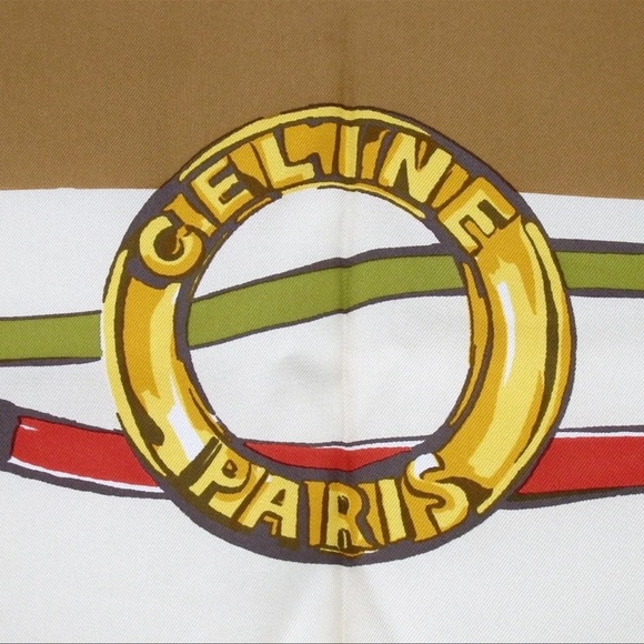 Celine Belt Chain Pattern Silk Scarf - Picture 2 of 5